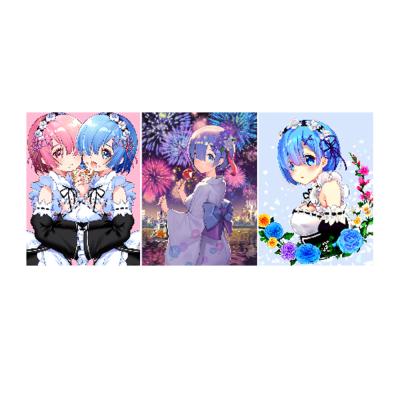 China Eco Friendly Re: Zero Beginning Life In Another World Anime 3D Poster Wall Decor 3D Triple Transition Wall Stickers Anime Art for sale