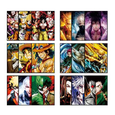 China Wholesale Eco Friendly Designs 3D Anime 90's Poster Manga 3D Lenticular Wall Decor Print Picture Changing Anime Poster for sale