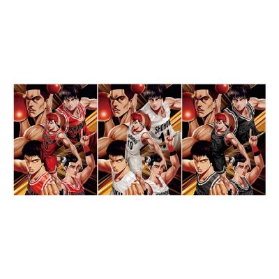 China Eco-Friendly Anime Slam Dip Posters Anime 3D Artwork Triple Flip 3D Lenticular Poster Home Decor Wall Art for sale