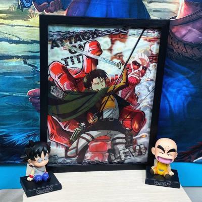 China Eco Friendly Attack on Titan 3D Lenticular Print Anime Poster Customize 3D Lenticular Picture Wall Decor Filp Painting 3D Print Painting for sale