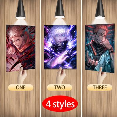 China Eco-Friendly Jujutsu Kaisen 3D Print Anime Poster Wall Art Painting Cartoon 3D Poster Print Lenticular Painting for sale