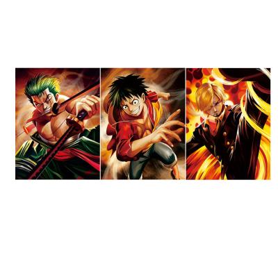 China Eco-Friendly Anime Poster 3D Artwork 3D Triple Flip Poster Wall Art Decor 3D Lenticular Poster for sale