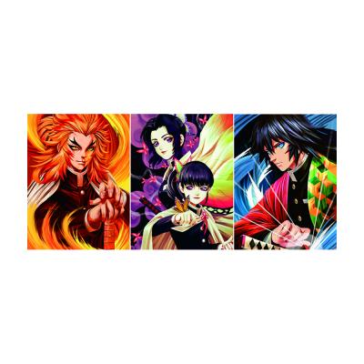 China Eco-Friendly Anime Demon Slayer 3D Anime Posters Wall Decor 3D Triple Transition Room Decor Birthday Gifts Anime Illustration for sale