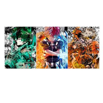 China Eco-Friendly My Characters IZUKU&KATSUKI&SHOUTO 3D Lenticular Printing Hero Academia Posters Anime Decor Three Newest Painting Design Filp for sale