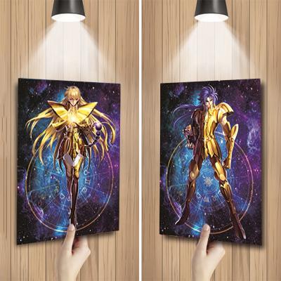 China Ecological Legend of Seiya Saint of Sanctuary 3D Lenticular Poster Customize 3D Filp Image Anime Poster Lenticular Cartoon 3D Wallpaper for sale