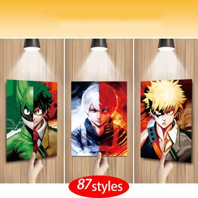 China 92 Designs Eco Friendly 3D Flip Picture Anime Jujutsu Kaisen Lenticular My Hero Academia 3D Poster Movie Poster Lenticular Wall Art for sale