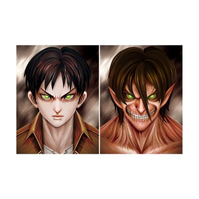 China Eco Friendly Attack On Titan 3D Artwork Anime Posters Wall Decor 3D Triple Halfway House Decor Wall Stickers Anime Art for sale