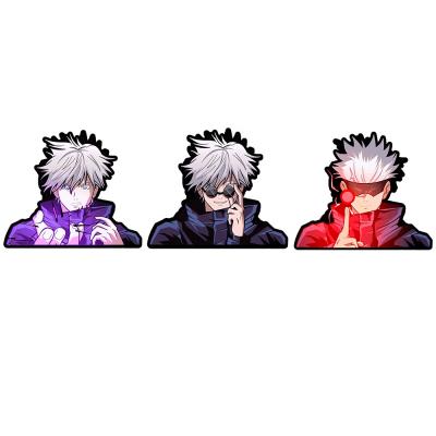 China Cartoon Sticker Jujutsu Kaisen Anime Decor 3D Motion Stickers Satoru Gojo 3D Car Stickers Decals For Cars Laptop for sale