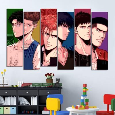 China Waterproof+ECO-Friendly 7panels Anime SLAM DIP Beautiful Poster Manga Basketball Boy Canvas Wall Painting Boy Bedroom Decor for sale