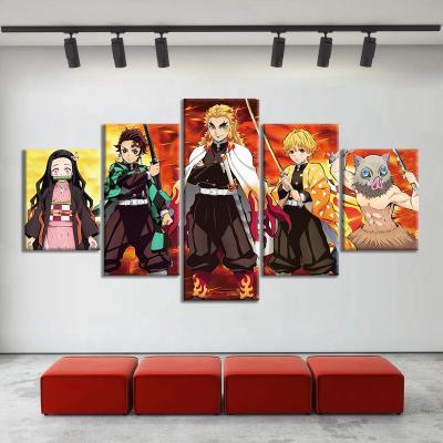 China Waterproof+ECO-Friendly Anime Demon Slayer Anime Poster Manga Character Collection Canvas Oil Painting Wall Art Bedroom Decor for sale