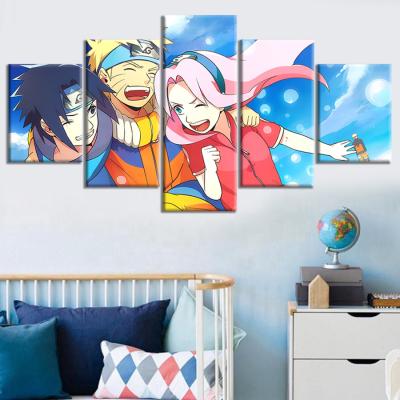 China Waterproof+ECO-Friendly HD 5pcs Japanese Anime Poster Animation Character Painting Print On Canvas Wall Art Anime Decor for sale