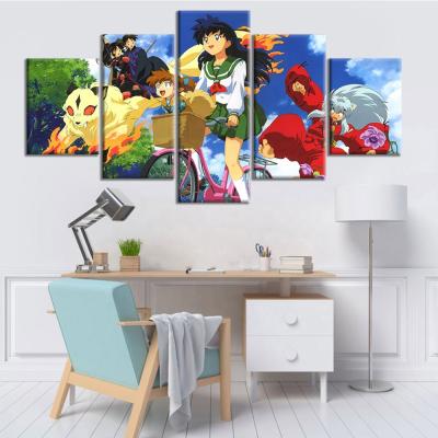 China Japanese Inuyasha Poster Waterproof+ECO-Friendly 5pcs Anime Decor Baby Nursery Wall Art Kagome Poster Home Decor for sale