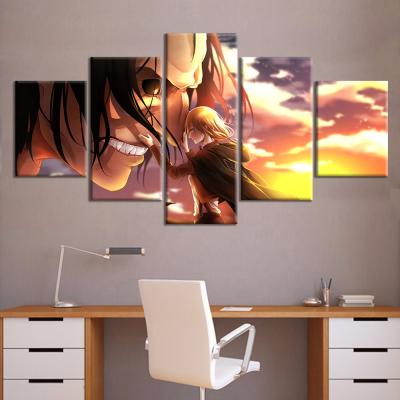 China Waterproof+ECO-Friendly 5pcs Japanese Anime Attack on Titan Vintage Room Decor Ymir Krista Lenz Character Picture Room Decor Wall Decoration Poster for sale