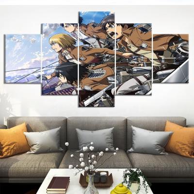 China Waterproof+ECO-Friendly 5 Pcs Attack On Titan Japanese Eren Jaeger Character Picture Anime Decor Aesthetic Anime Poster Room Decor for sale