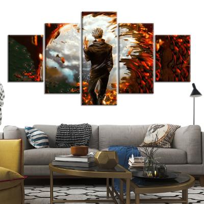 China Canvas Art Motivation Fire Fancy Printing Anime Background Oil Paintings Jujutsu Kaisen Poster Luxury Waterproof+ECO-Friendly HD Animation for sale