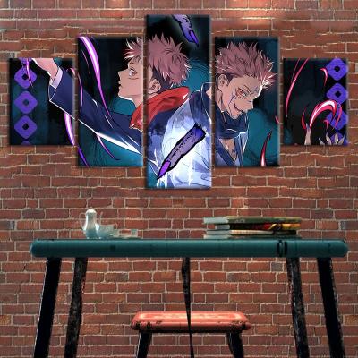 China 5pcs Anime Character Sukuna Picture Wall Stickers Anime Jujutsu Kaisen Poster Wallpaper Canvas Art Paints Waterproof+ECO-Friendly for sale