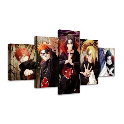 China Waterproof+ECO-Friendly Wholesale 5pcs Anime Poster For Home Decor Japanese Cartoon Wall Paintings Canvas Printing Wall Art for sale