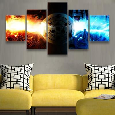 China Waterproof+ECO-Friendly 5 Panels Decorative Canvas Pictures Anime Canvas Wall Painting Art For Home Decor Unframed for sale