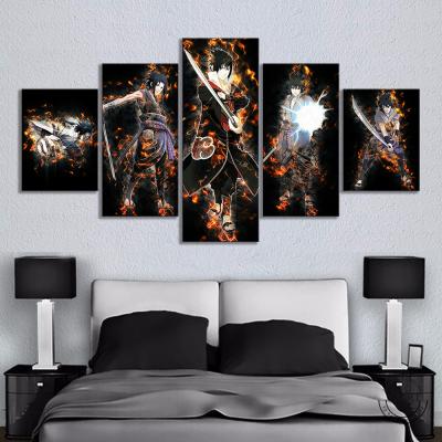 China Waterproof+ECO-Friendly drop shipping 5pcs Abstract Art Sasuke Anime Poster Fan Art Canvas Painting Wall Art for Home Decor for sale