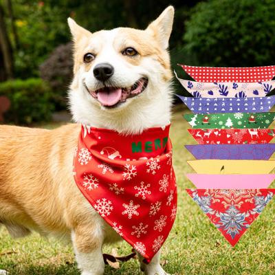 China 10% Spandex 90% Polyester Pet Saliva Towel Christmas Halloween Decoration Pet Viable Triangle Scarf for sale