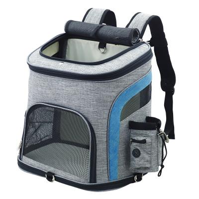 China Viable Breathable Folding Pet Cat Backpack SBS Metal Zipper Pet Backpack Auto Lock Carrier For Travel for sale