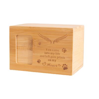 China American style photos can be placed pet urns for memorial box pet ashes collection cremation ashes wooden urn for sale