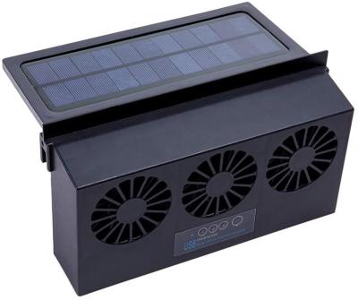 China ABS solar powered car exhaust fan, car heater, eliminate peculiar smell inside the car and can be used for general kinds of car for sale