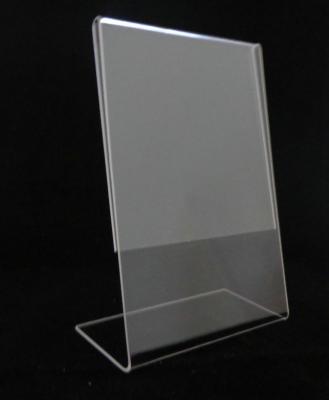 China Slant Back Acrylic Display Stands Sign Holder For Advertisement for sale