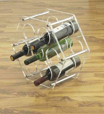 China Stainless Steel Wine Display Stands Clear Acrylic For Bottles for sale