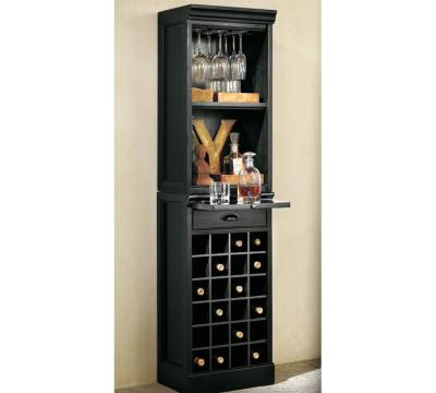 China Corner Wine Cabinet Grid Tower With Hardwood And Mahogany Veneer for sale