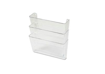 China 3 Pocket  Acrylic Display Stands for Office Desk Organizer Transparent for sale