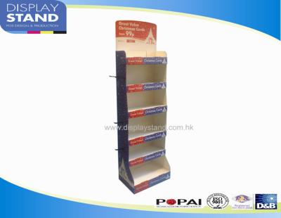 China Wall Paper Retail Cardboard Display Stands , Christmas Gift Cards Shelf, Decoration Rack for sale