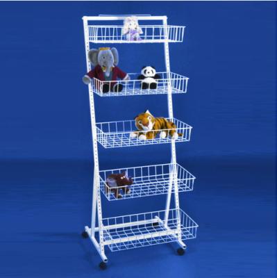 China Pharmacy / Craft Shop Display Stands With Adjustable Basket for sale