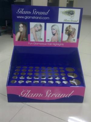 China Blue bumping - proof Glossy coating Cosmetic Display Stands for ladies cosmetics showing for sale