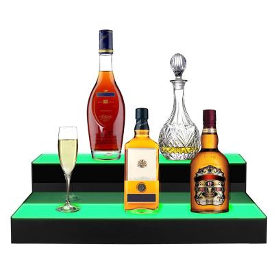 China Best Viable Selling Commercial Bar Three Layer Acrylic Wine Rack Stand for sale