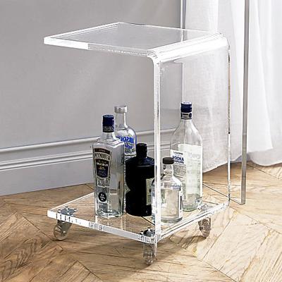 China Modern Home Trolley Decorative Transparent Elegant Acrylic Trolley for sale