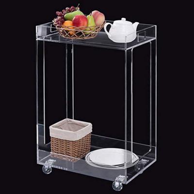 China Easy Assemble Low Noise Fruit and Clear Dessert Serving Cart for sale