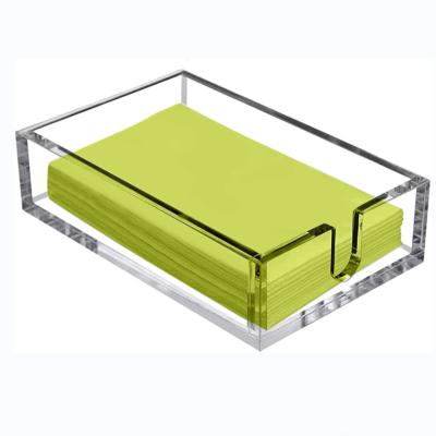 China Stylish Acrylic Bathroom Kitchen Countertop Dinner Napkin Serving Tray Napkin Holder for sale