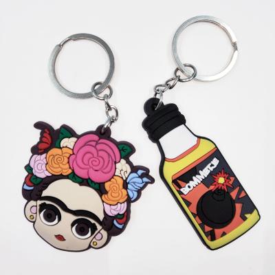 China Rubber no customization key chain 2D min soft rubber keychains supplier made company brand design manufactures wholesale keychain for sale