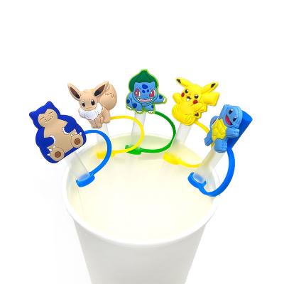 China Contemporary Custom Hot Universal Proof Cover Anime Straw Figure Straw Cover Silicone Straw Tips Dustproof Accessory for sale