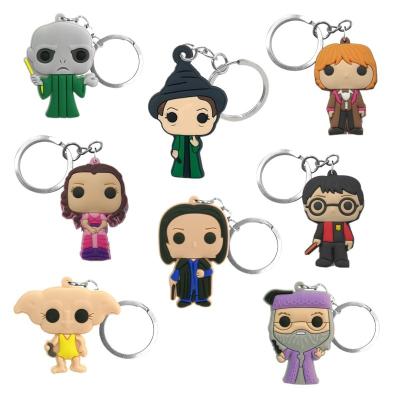 China Wholesale Magic Key Chain Anime School Anime PVC Key Holder Hot Cartoon Movies Figure Rubber Key Chains For Man Women Keys Accessories for sale