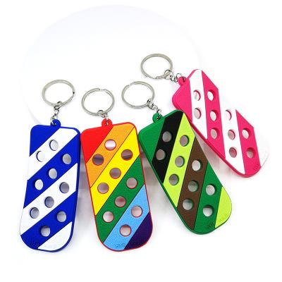 China New Fluorescent PVC Key Chain Rubber Shoe Charms Can Be Mounted On Keychain Fit Car Keys Accessories Bag Trinket Wholesale Custom for sale