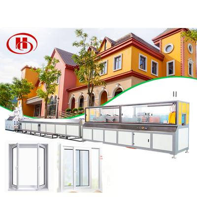 China Profile PVC Machinery For Doors And Windows / Plastic Composite Wood Panel And WPC Door Frame Making Machine for sale