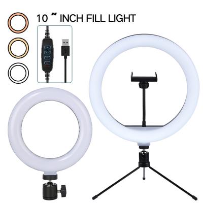 China PORTABLE Rechargeable Selfie Stick with Tripod Stand Led Ring Light 18 inch for Phone Camera for sale