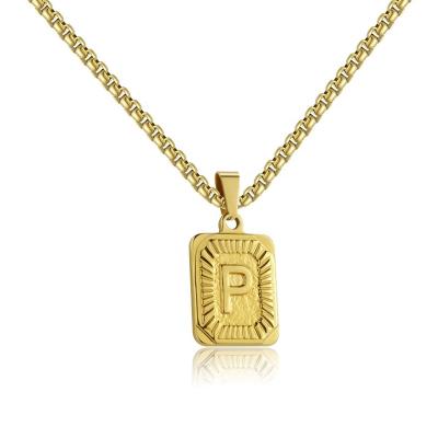 China FASHIONABLE Quick Letter Gold Plating 18K Stainless Steel Jewelry Letter Pendant Necklace For Friend Gift for sale