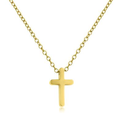 China FASHIONABLE gold plating quick cross vug jewelry 18K stainless steel pendant shape cross delivery necklace for friend gift for sale