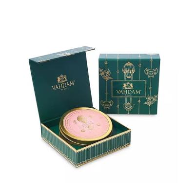 China Handmade custom logo folding tea set magick gift box with tin inside luxury mini tea paper box tea box packaging for sale