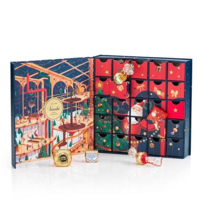 China Recycled Eco Materials Cardboard Christmas Advent Calendar Chocolate Box Calendar Gift Box Custom Cosmetic Advent Calendar Present Box for sale