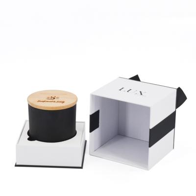 China Custom logo handmade luxury 2 piece candle paper box with lid and plain paper gift box for candle packaging box for sale