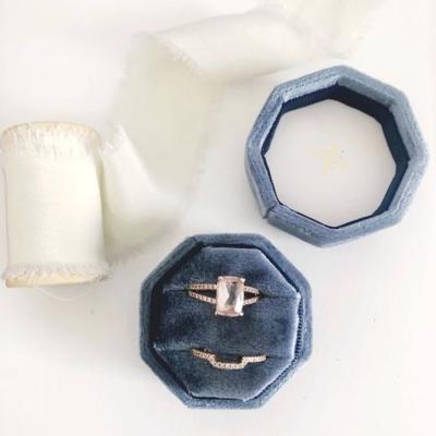 China Wholesale Jewelry Set Boxes Girls Velvet Logo Ring Organizer Mirror Blue Fancy Jewelry Box for sale